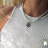 Намисто чокер Герб України Тризуб 25*15 мм . Штучні перлини. Колір срібло 